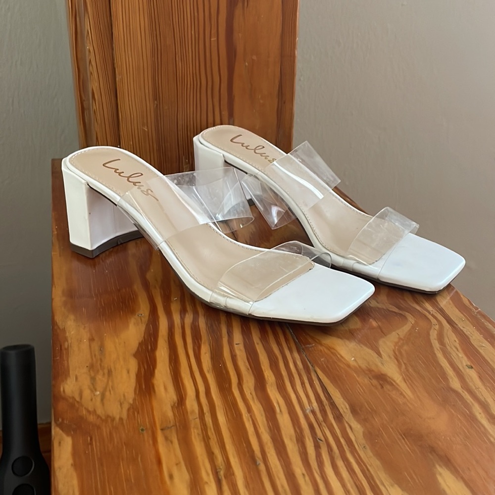 Lulus white and clear heels